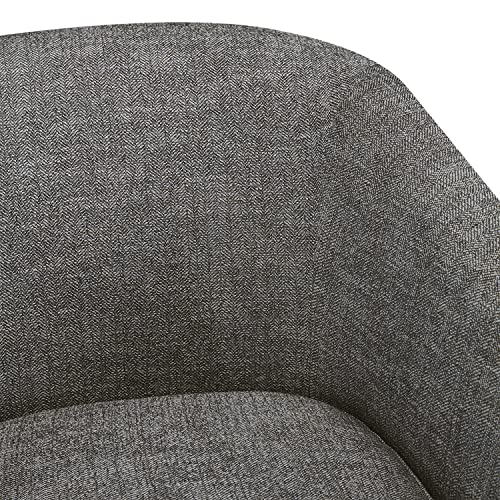 CHITA Swivel Accent Chair, FSC Certified Upholstered Fabric Barrel Chair for Living Room, Fully Assembled, Flax Beige