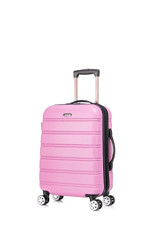 Rockland Melbourne Hardside Expandable Luggage with Spinner Wheels, 2TONENAVY, 2 Piece (20/28)