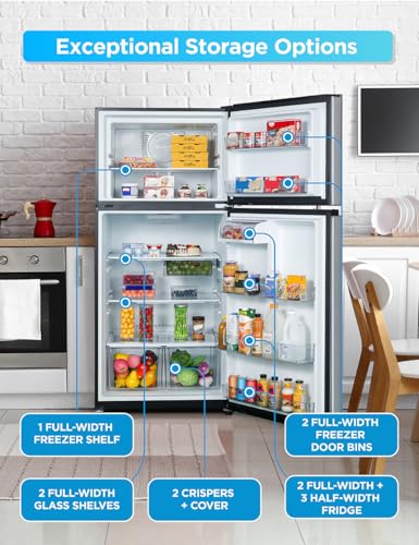 Commercial Cool 11.1 Cu. Ft. Convertible Freezer Refrigerator, Upright Fridge with Glass Shelves, Reversible Door, ENERGY STAR rated, Auto Defrost
