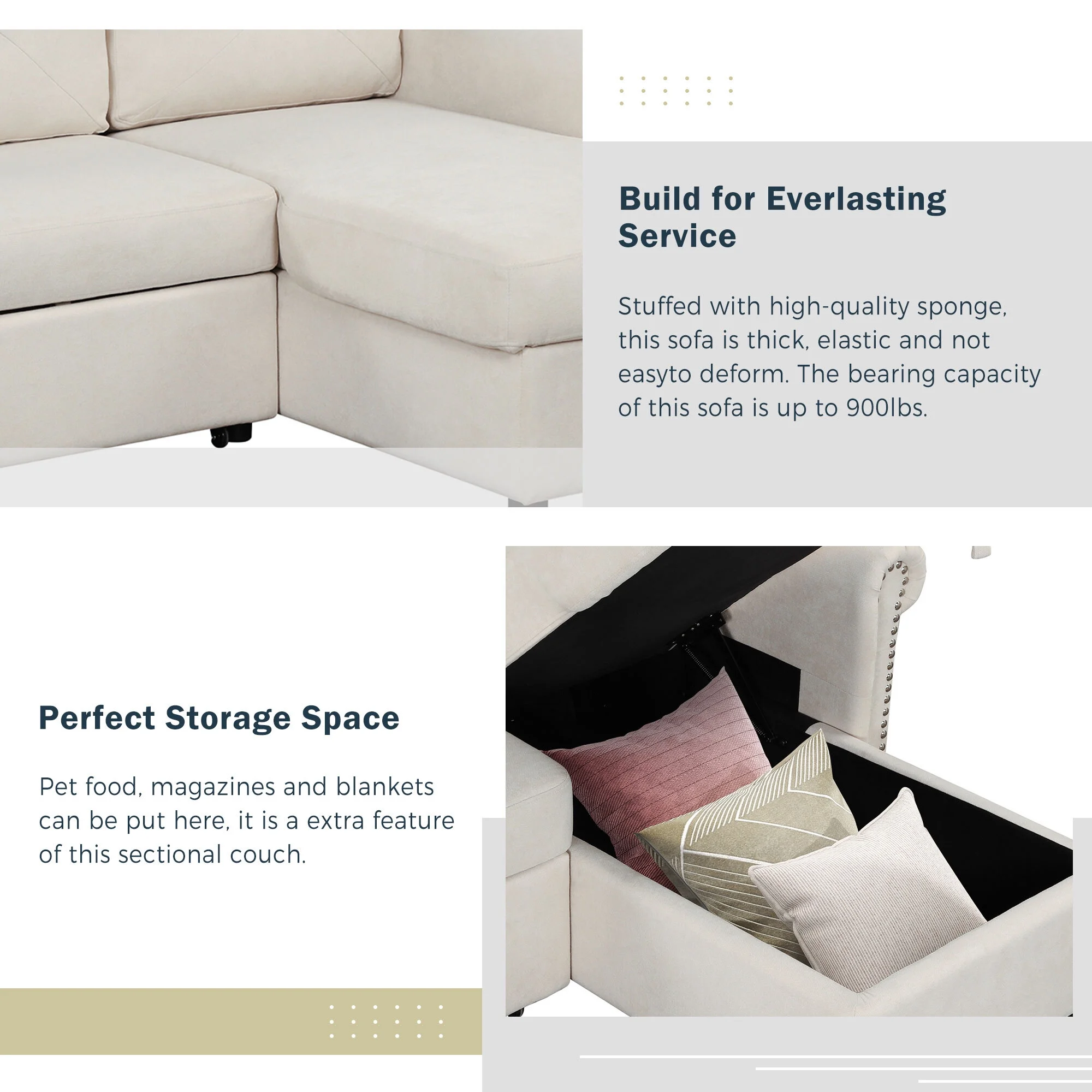 EUROCO 83” Pull Out Sofa Bed,Velvet Convertible Sleeper Sofa,L Shaped Sofa Couch with Storage Chaise, Sectional Couch Bed for Living Room