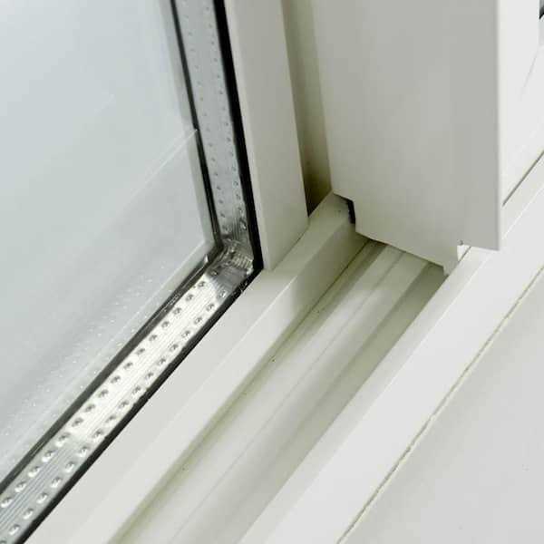 TAFCO Windows 47.5 in. x 35.5 in. Utility Left-Hand Single Slider Vinyl Window Dual Pane Insulated Glass and Screen in White