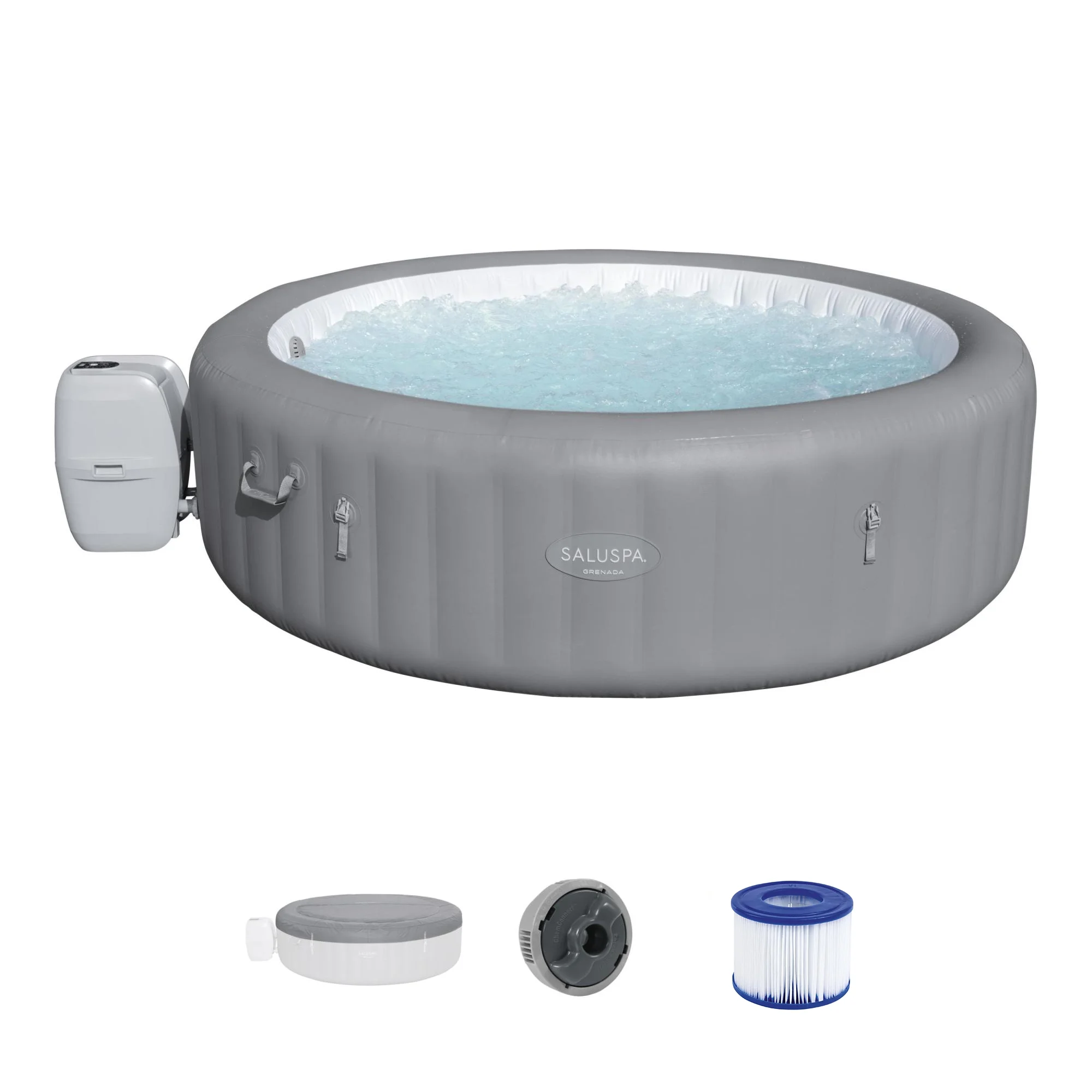 Bestway SaluSpa Grenada 6 Person 357 gal. Inflatable AirJet Hot Tub Spa, Maximum Temperature of 104?F - Radiant Selections