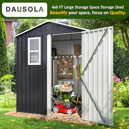 10x10 FT Outdoor Storage Shed, Metal Garden Tool Shed with Updated Frame Structure, Lockable Doors and Windows, Ideal for Backyard Garden Patio Lawn