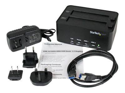 Startech USB 3.0 SATA Hard Drive Duplicator u0026 Eraser Dock SATDOCK2REU3