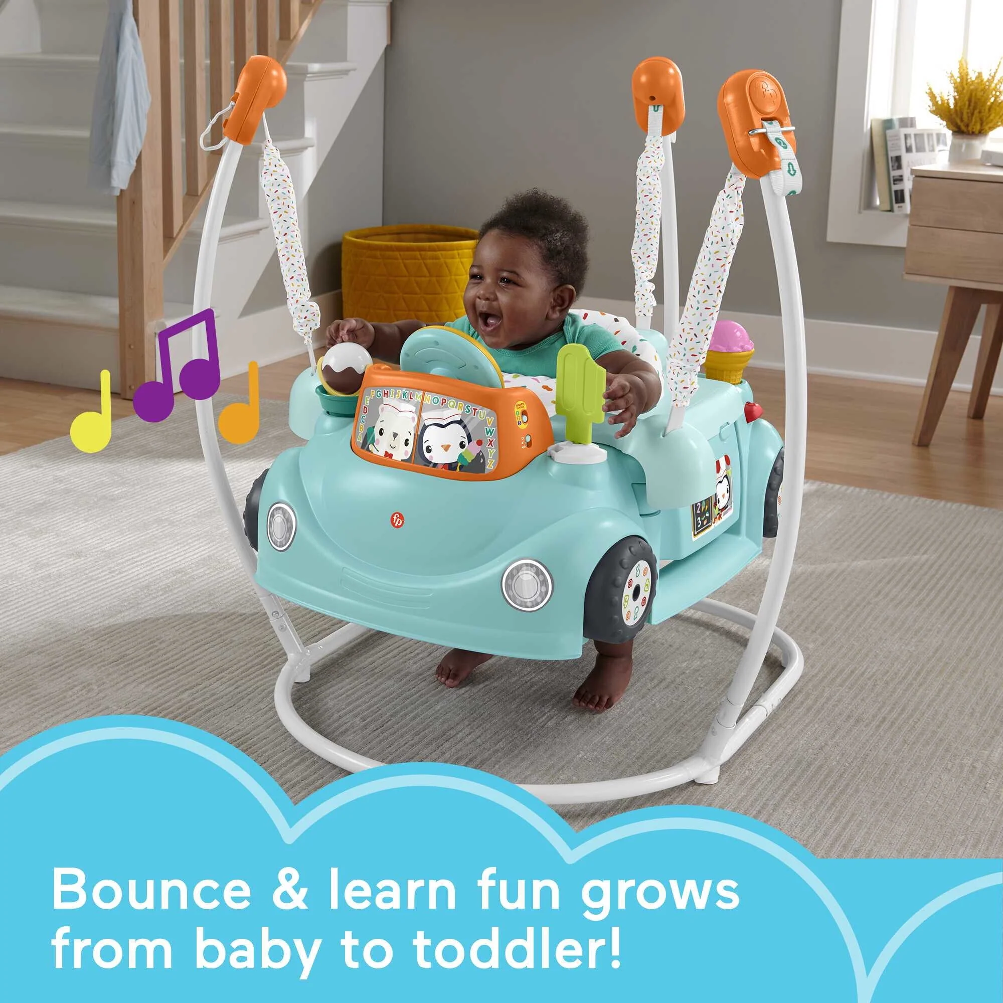 Fisher-Price 2-in-1 Sweet Ride Jumperoo Activity Center & Learning Toy for Infant and Toddler