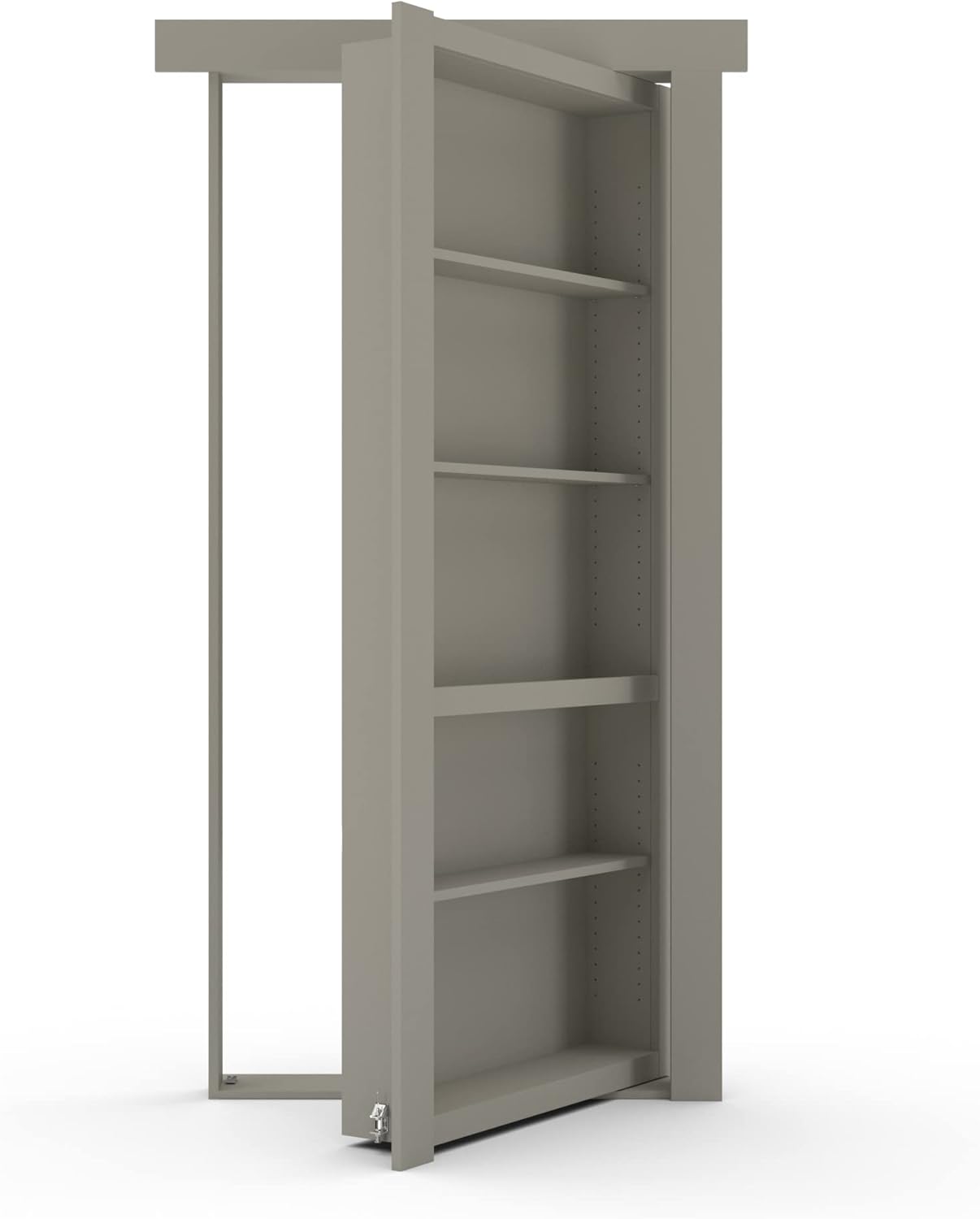 MURPHY DOOR - Secret Bookcase Hidden Door, Left Hand/Out-Swing, 36 x 80, Flush Mount, Assembled, Paint Grade, Black Finish