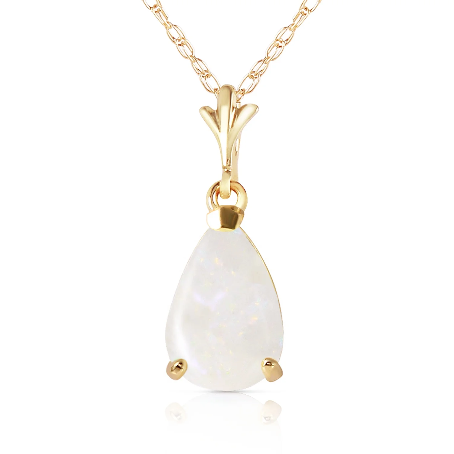 Galaxy Gold 14k 20" Solid Yellow Gold Drop Pendant Necklace with Pear Shape 0.77 Carat Natural Vibrant