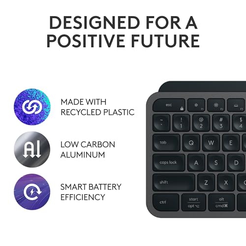 Logitech MX Keys S Combo - Performance Wireless Keyboard and Mouse with Palm Rest, Customizable Illumination, Fast Scrolling, Bluetooth, USB C