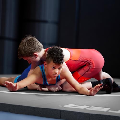 Meister FlexFloor Wrestling Mat - 10ft x 10ft Roll-Up Pro Training Mat for Home & Gym