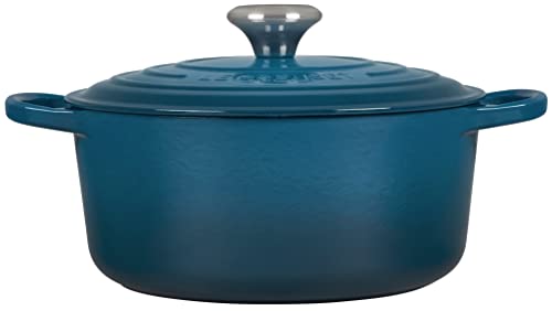 Le Creuset Enameled Cast Iron Signature Round Dutch Oven, 4.5 qt., Deep Teal