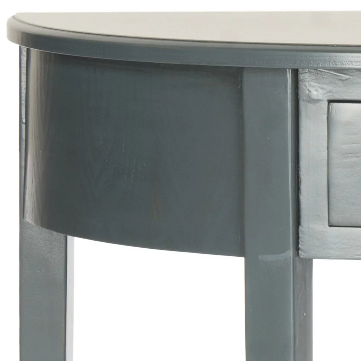SAFAVIEH Abram Solid Country Demilune Console with Storage Drawer, Steel Teal