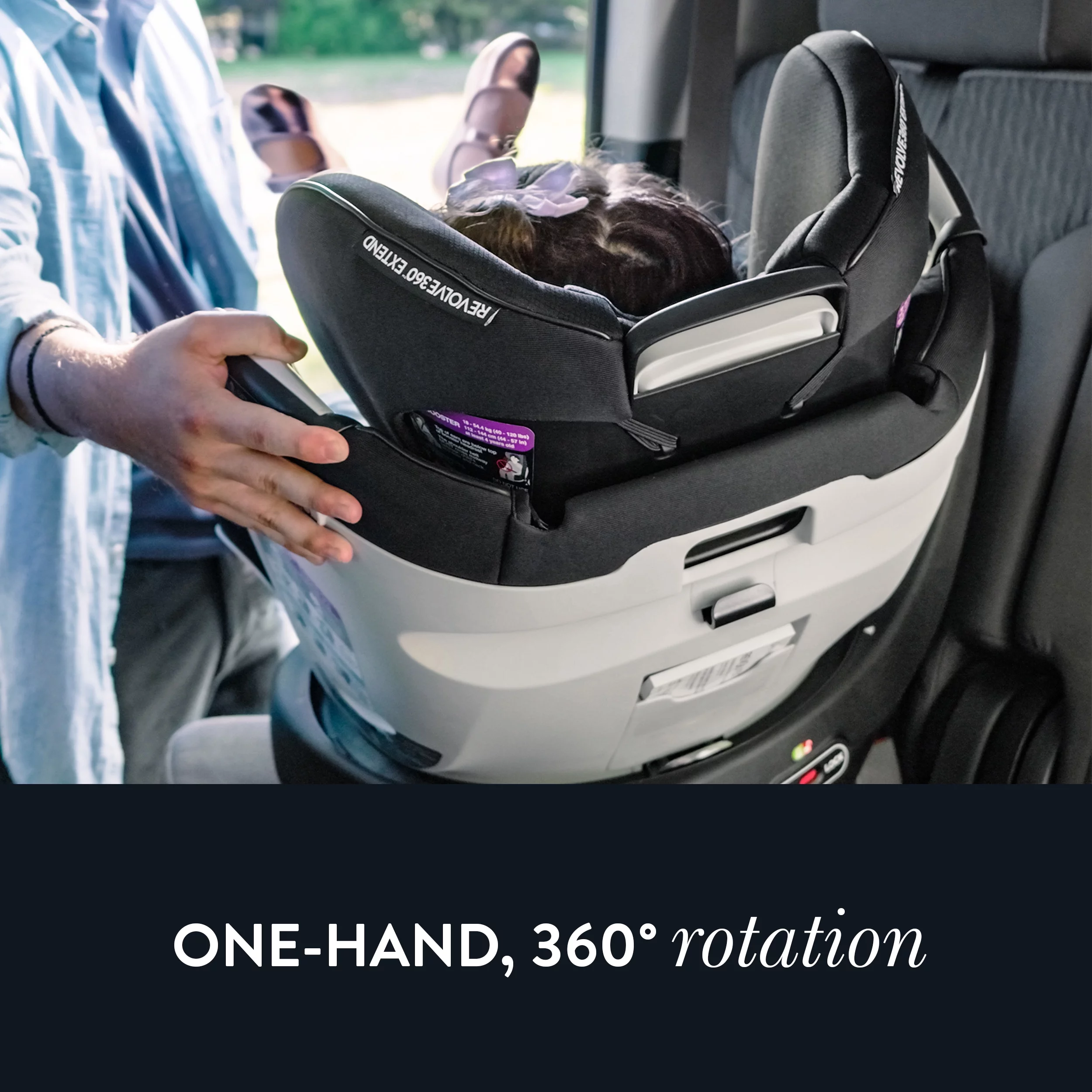 Gold Revolve360 Extend All-in-One Rotational Car Seat with SensorSafe (Moonstone Gray)