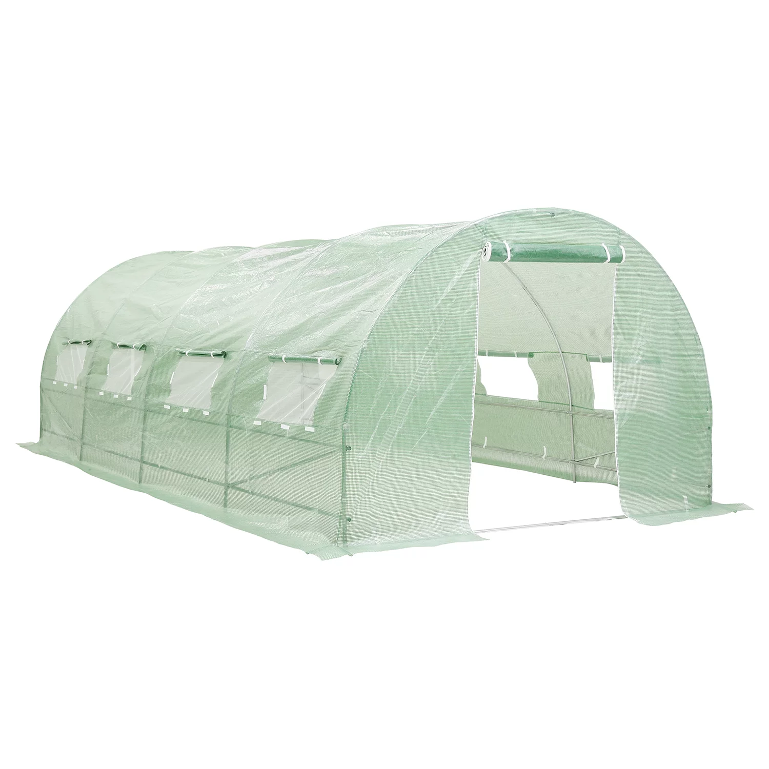 Outdoor Basic Patio Greenhouse Walk-in Green House 10'x20'x7' Portable Plastic Gardening Plant Hot Outdoor House, Four Rooms
