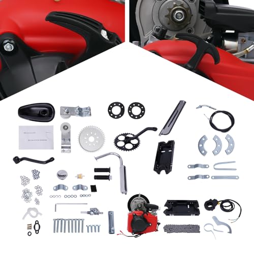 49cc Bicycle Engine Kit Powerful Pull Start 4-Stroke Cycle Motor Kit Compete Gas Kit Motorized Bike Petrol Gas Bicycle Engine Super Fuel-efficient