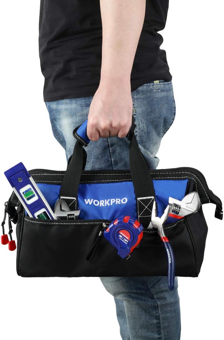 WORKPRO 125-Piece Household Tool Kit &ndash; 3.6V Rechargeable Screwdriver & Home Repair Basic Tool Set With 13-Inch Easy Carrying Tools Bag