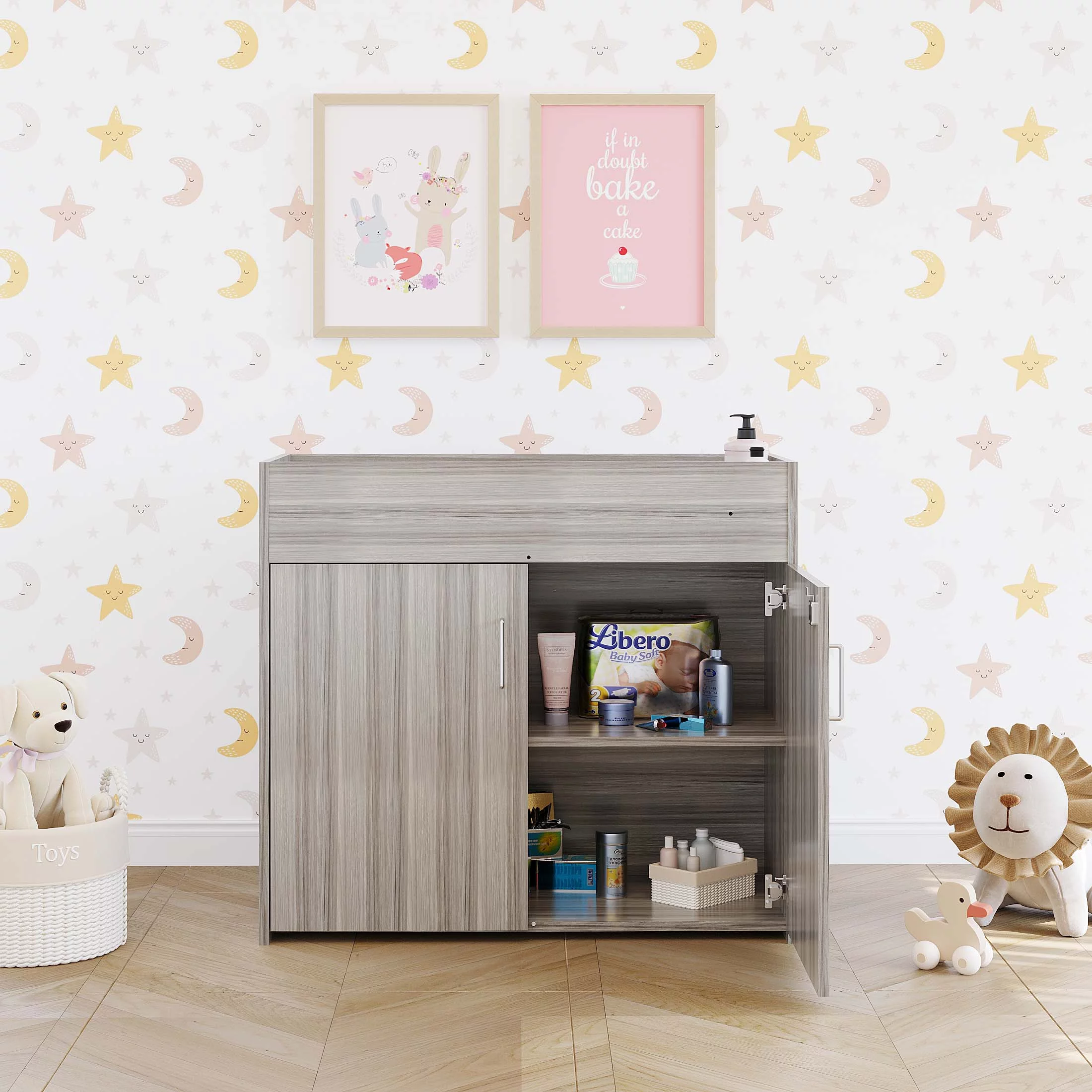 Tot Mate Infant/Baby Diaper Changing Table Station, Nursery Furniture, Maple Wood, Assembled