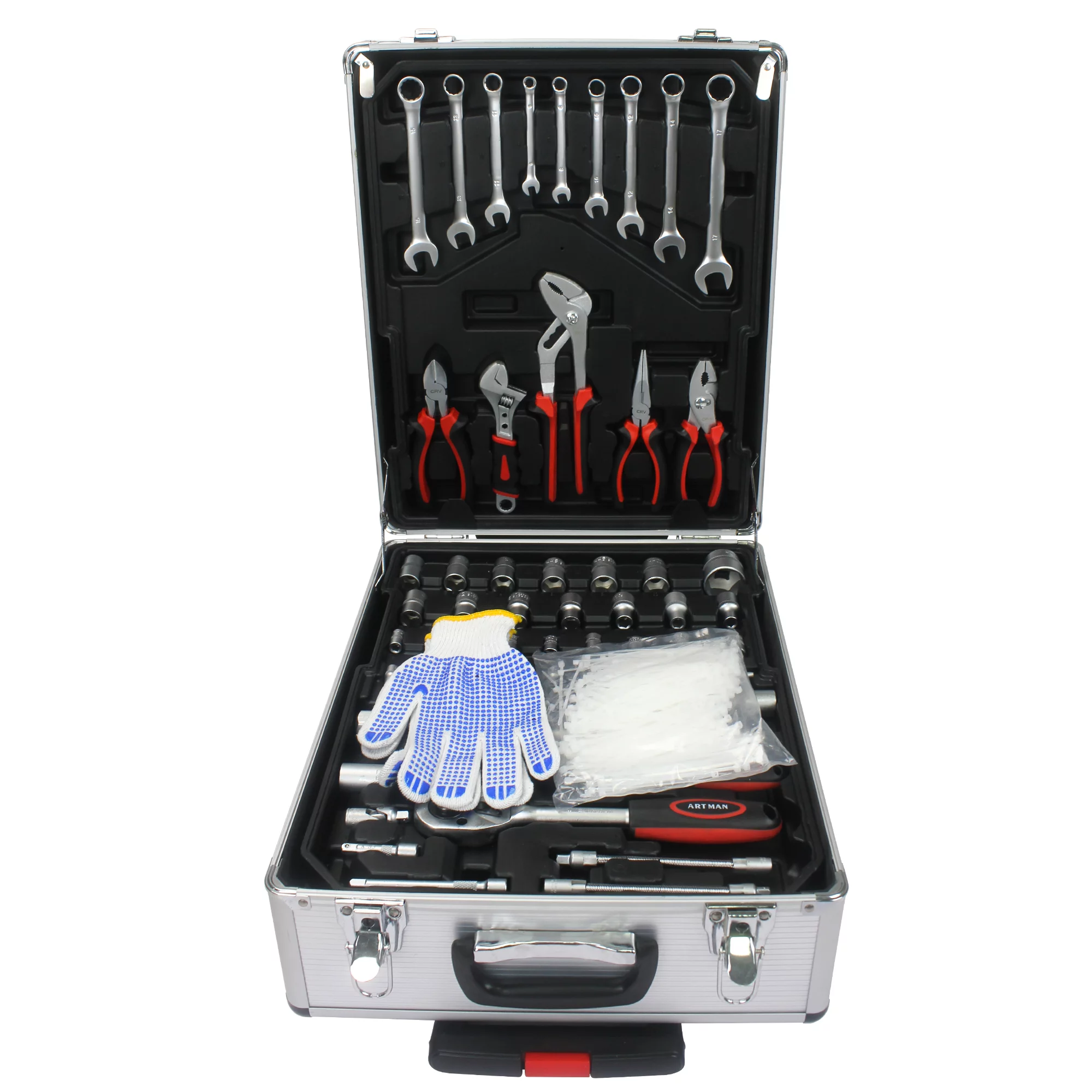 iRerts 899PCS Tool Set, White Hand Tool Box with 4 Layers of Toolset and Wheels, Household Tool Kit with Rolling Tool Box