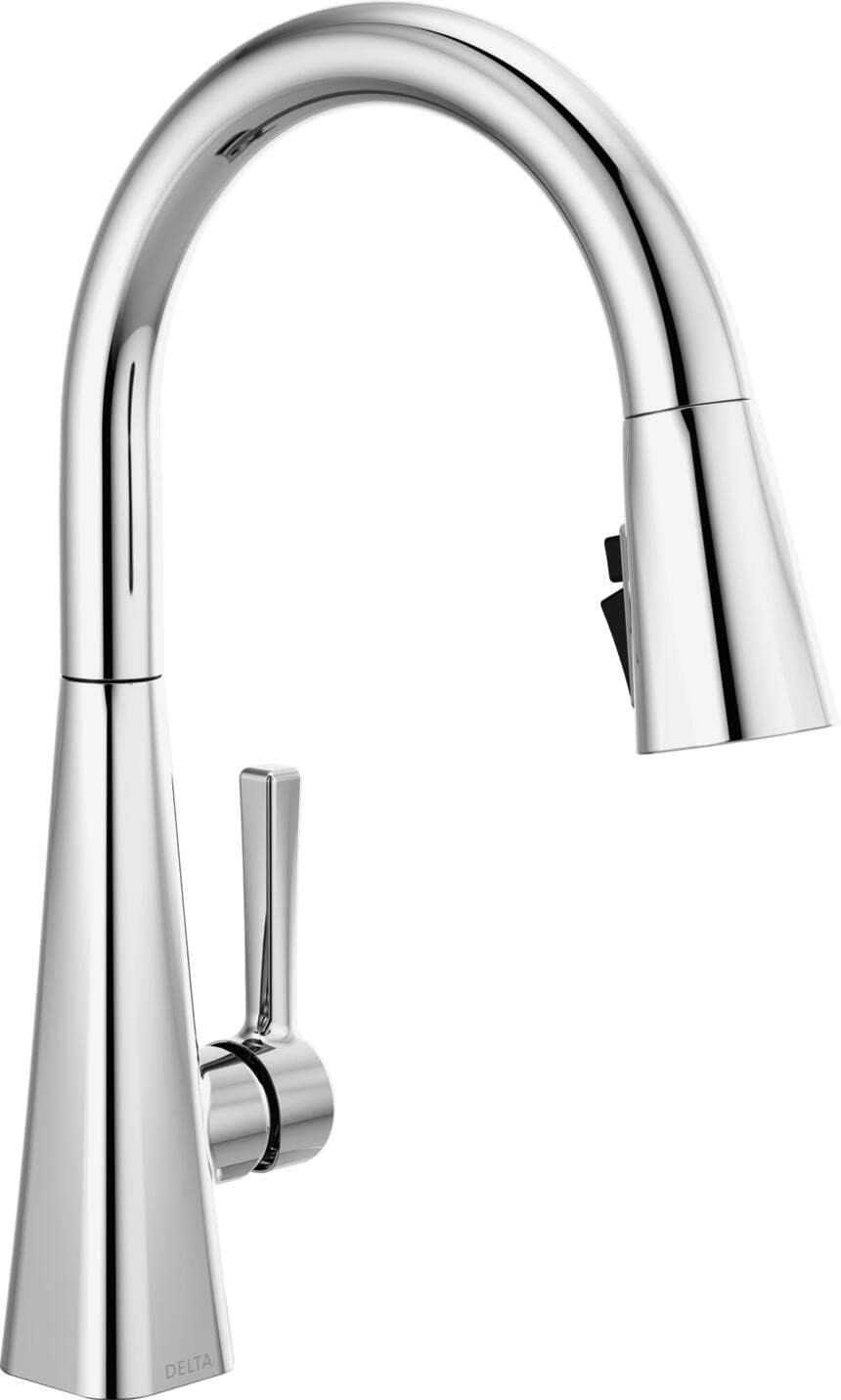 Delta Faucet Lenta Brushed Nickel Kitchen Faucet, Kitchen Faucets with Pull Down Sprayer, Kitchen Sink Faucet, Faucet for Kitchen Sink