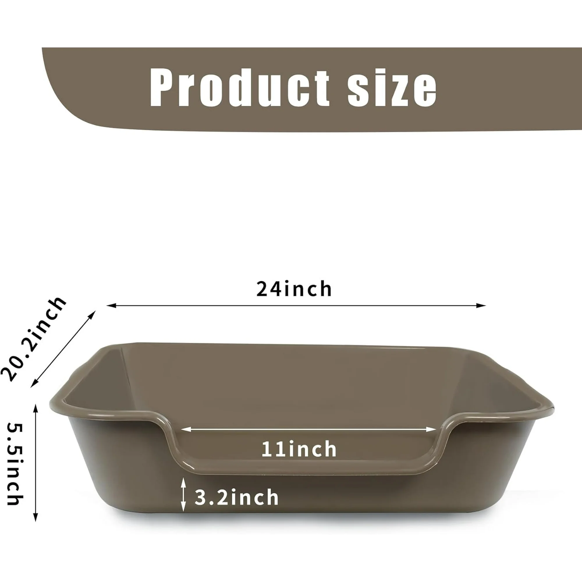 2 Pack Extra Large Dog Litter Box Pan Tray (ABS Material), Low Entry Jumbo Senior Litter Boxes for Multiple Kitten Big Cats