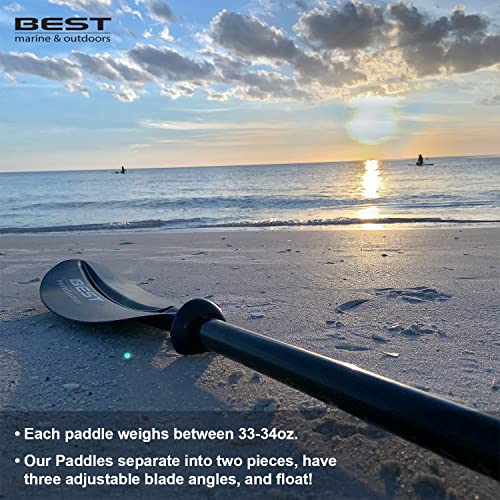Best Marine and Outdoors Kayak Paddle, Carbon Fiber Shaft & Fiberglass Reinforced Polypropylene Blades, 220cm, 234cm, 250cm