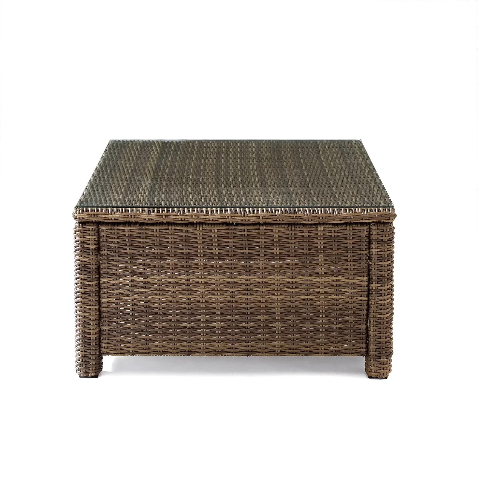 Crosley Furniture Bradenton 5 Piece Fabric Patio Sectional Set in Brown and Navy