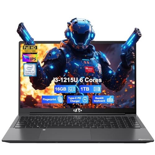 NIMO 15.6" IPS FHD-Business-Laptop, Intel 6 Core i3-1215U 8GB RAM 256GB SSD (Beat i5-1135G7