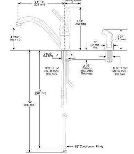 Delta 175-DST Classic Chrome Single Handle Kitchen Faucet with Spray