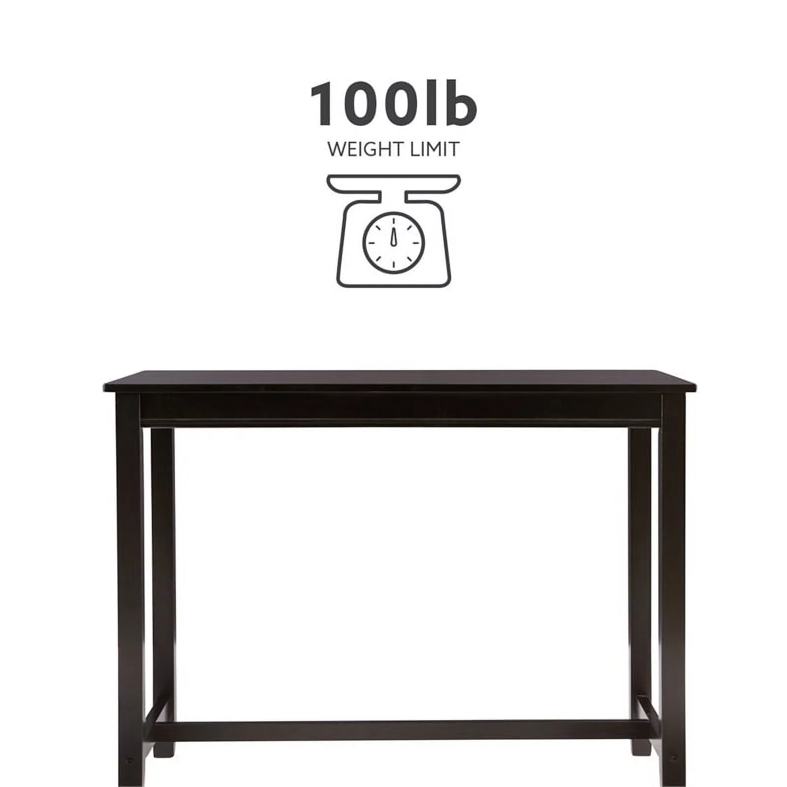 Linon Claridge 36" Wood Counter Height Pub Table in Black