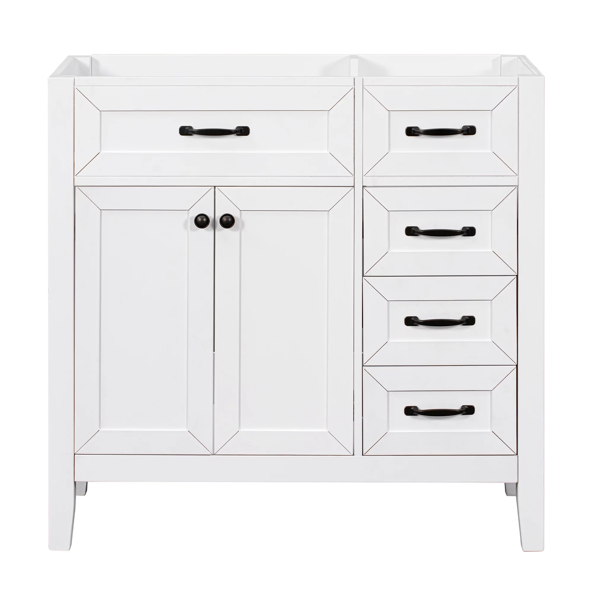 Royard Oaktree 36" Single Bathroom Vanity Modern Under Sink Storage Vanity Base with 2 Doors & 3 Drawers Freestanding Bathroom Storage Cabinet for