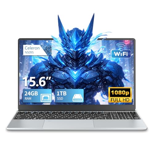 Gaming Laptop N5095, 15.6 Inch Laptop Computer, Laptops 24GB RAM 1TB SSD,Laptops Gamer 180 Angle Opening