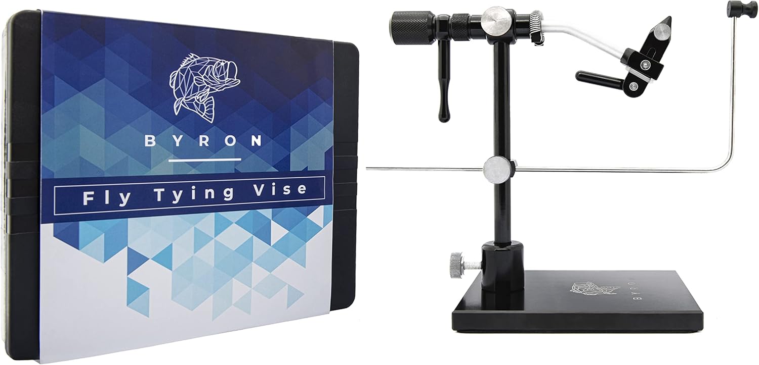 Byron Rotary Fly Tying Vise with Steel Screws and Portable Travel Case - Well Made and Easy to Use Fly Tying Vise