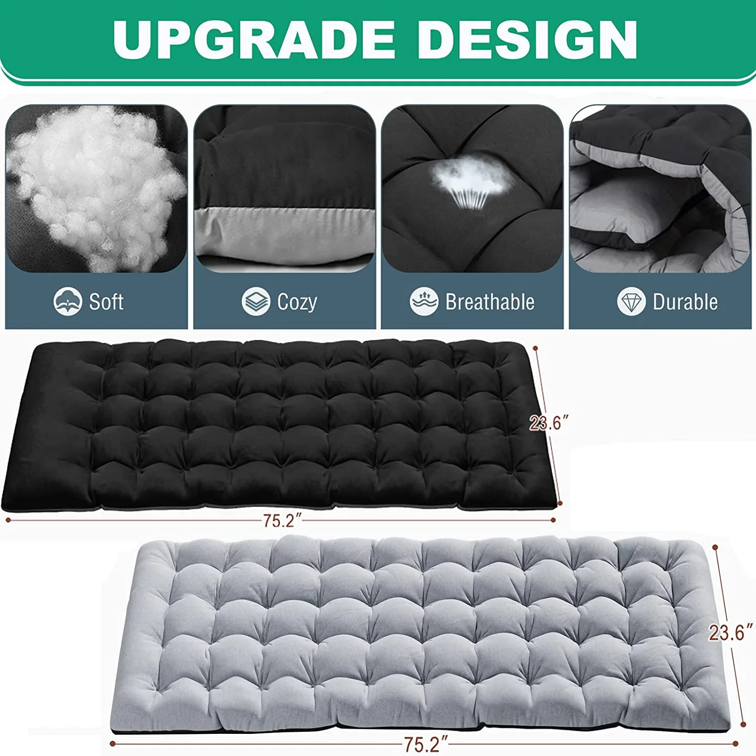 Slsy Folding Sleeping Cots Bed with 2 Sided Mattress & Pillow, Folding Camping Cot, Adjustable 4-Position Folding Lounge Chair