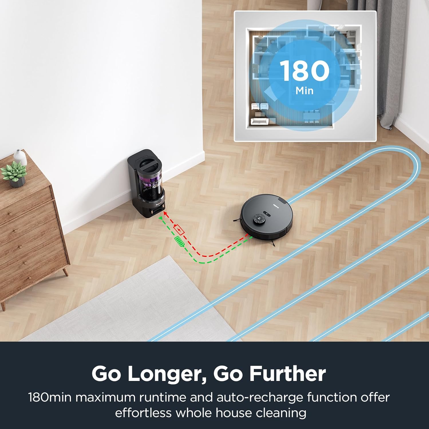 Eureka E10s Robot Vacuum with Bagless Self Emptying Station and Authentic Replacement Parts Accessories Bundle - Robotic Vacuum and Mop Combo