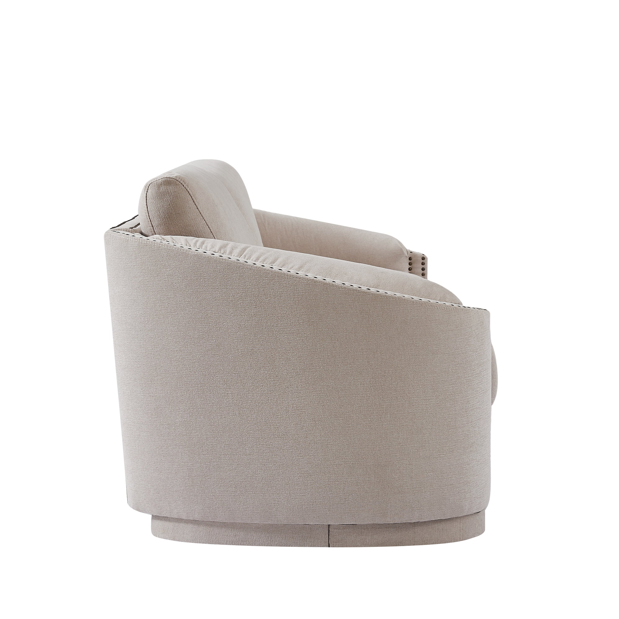 3-Seater Sofa Couch, KAMIDA Sofas and Couches, Upholstered Sofa Couch with Semilunar Arm and Rivet Detailing