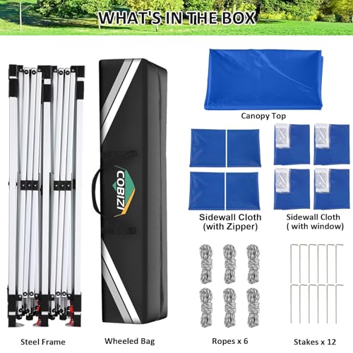 10x10 Pop Up Canopy Tent with 4 Sidewalls and Mesh Windows 2.0