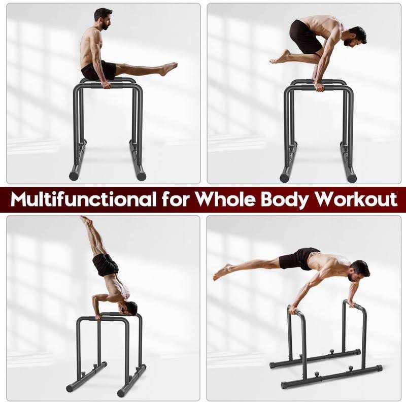 Dripex 1100lbs Adjustable Dip Bar Heavy Duty Steel Dip Station Home Dip Stand with Two Safety Connectors - Sports Supplies Online Store