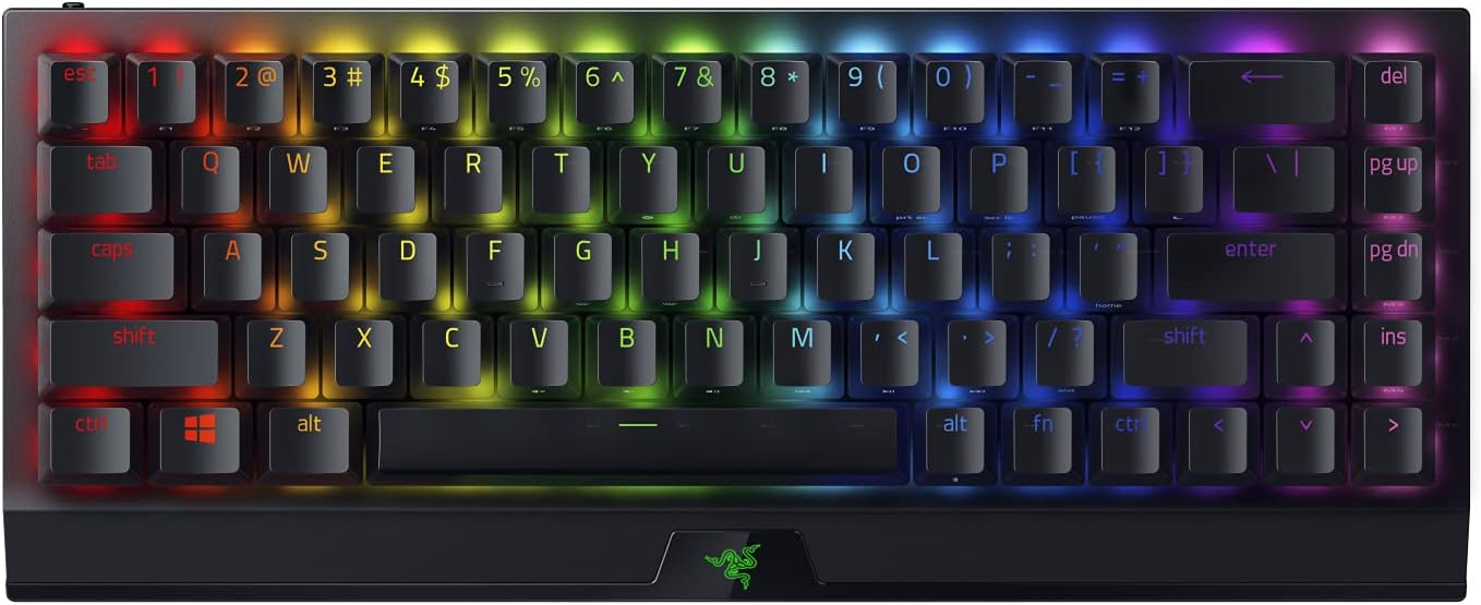 Razer BlackWidow V3 Mini HyperSpeed 65% Wireless Mechanical Gaming Keyboard: HyperSpeed Wireless Technology -Yellow Mechanical Switches- Linear &