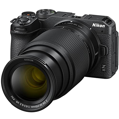 Nikon Z30 Mirrorless Camera with 2 Lens Kit NIKKOR Z DX 16-50mm F3.5-6.3 VR and 50-250mm F4.5-6.3 VR Bundle 1743 w/Deco Gear Photography Backpack +