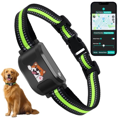 GPS + Wireless Dog Fence & Training Collar – No Subscription, App Geo-Fence 3280ft, 60-164ft Bluetooth Training, 3 Correction Modes, Auto Sleep/Wake