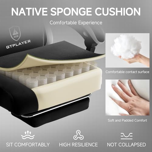 GTPLAYER Office Chair, Gaming Computer Desk Fabric Chair with Footrest