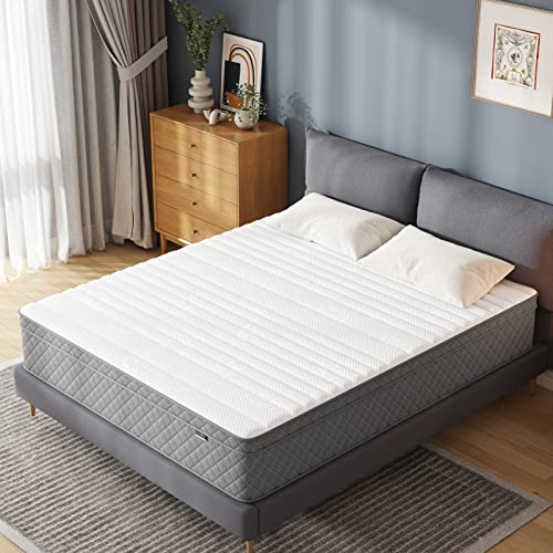 Full Mattress, 12 Inch Full Size Mattress with Cooling-Gel Memory Foam &Pocket Spring Hybrid, CertiPUR-US Certified, Medium Firm