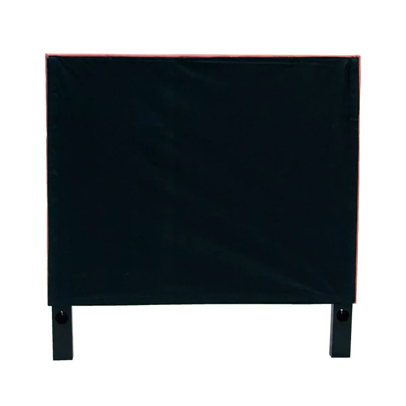 Pemberly Row Twin Upholstered Bed Frame with Slats in Pink Faux Leather