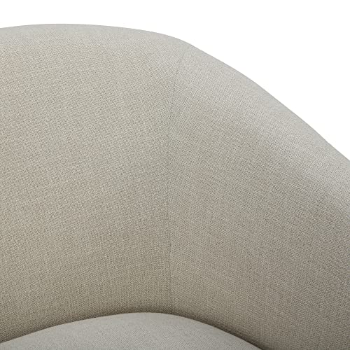 CHITA Swivel Accent Chair, FSC Certified Upholstered Fabric Barrel Chair for Living Room, Fully Assembled, Flax Beige