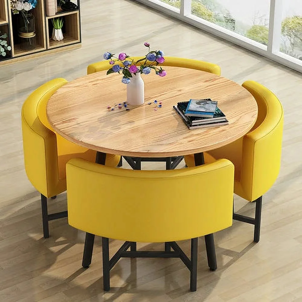 Dining Table Set 4 Chairs Office Reception Seat Suits Negotiation Table Casual Visitor Round Table Visitor Office Desk Chair Set