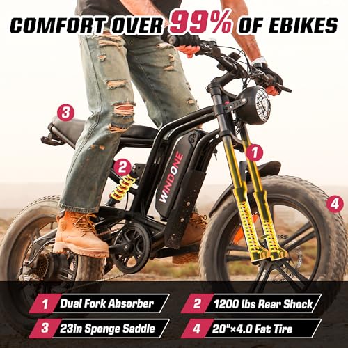 E2/K20 Electric Bike for Adults, 48V 13Ah/15Ah Battery, Up to 28 MPH & 46.6/60 Miles (PAS), 750/1000W Peak Ebike with All-Terrain 20"/26''