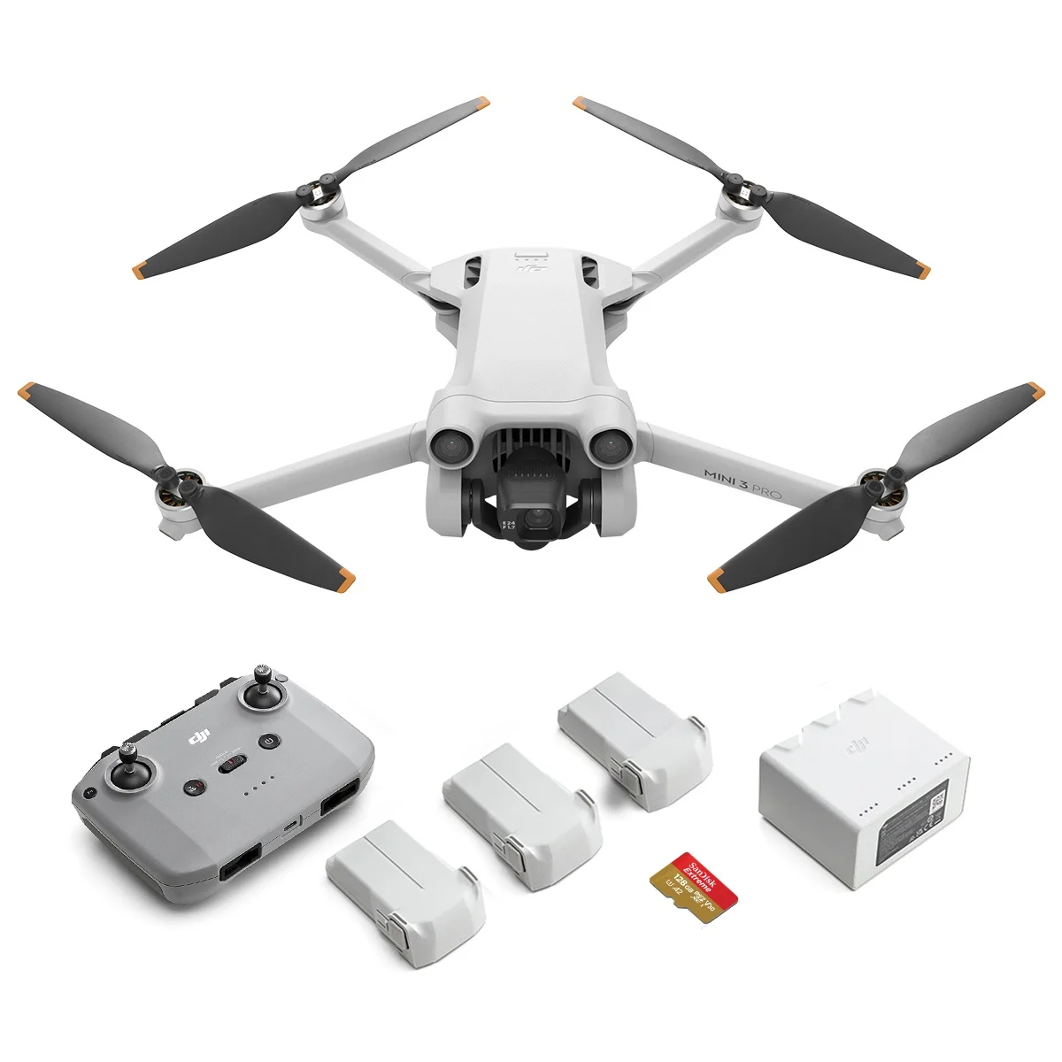 DJI Mini 3 Pro Drone Bundle - Includes: 2 Extra Batteries, Battery Charger, and 128GB microSD - Curated Treasures Market