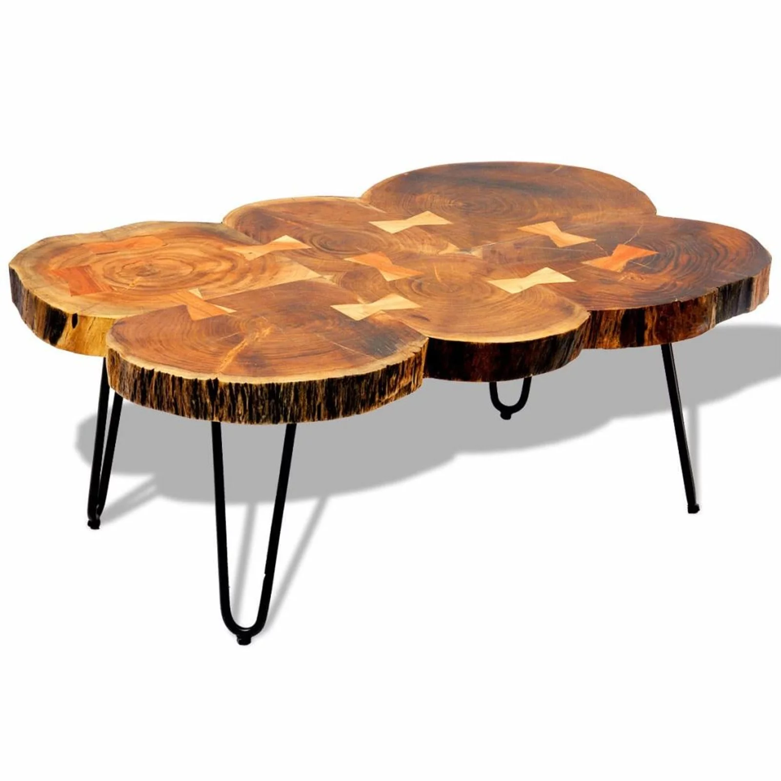 ikayaa Coffee Table 13.8" 6 Trunks Solid Sheesham Wood