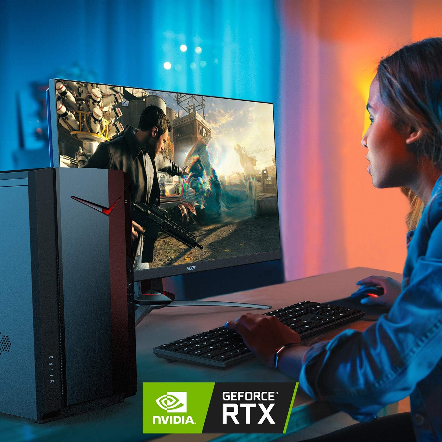 Acer Nitro 50 N50-640-UR12 Gaming Desktop | 12th Gen Intel Core i5-12400F 6-Core Processor | NVIDIA GeForce RTX 3060 | 16GB 3200MHz DDR4 | 512GB SSD