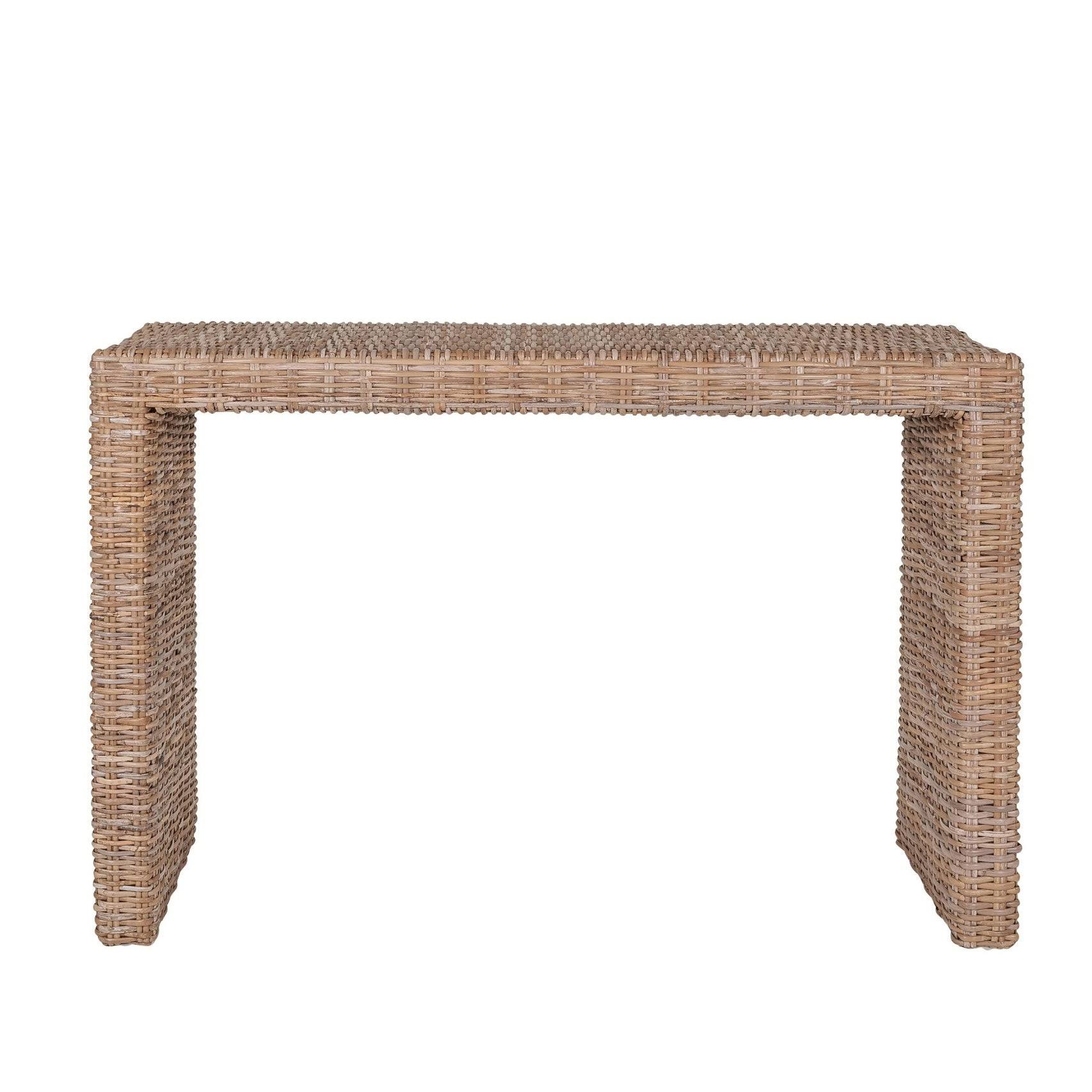 East at Main Caspian Rattan Console Table - Natural - Wicker