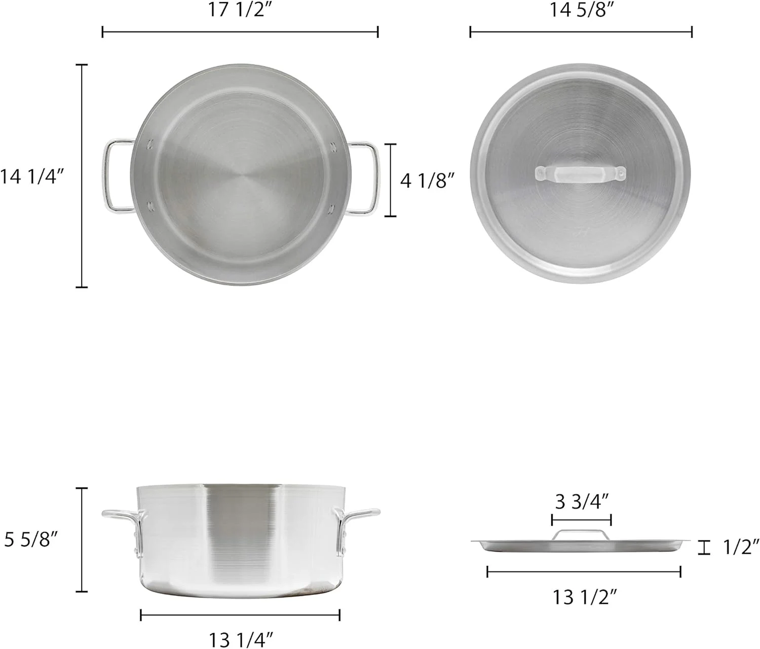 14 Quart Aluminum Braiser With Lid